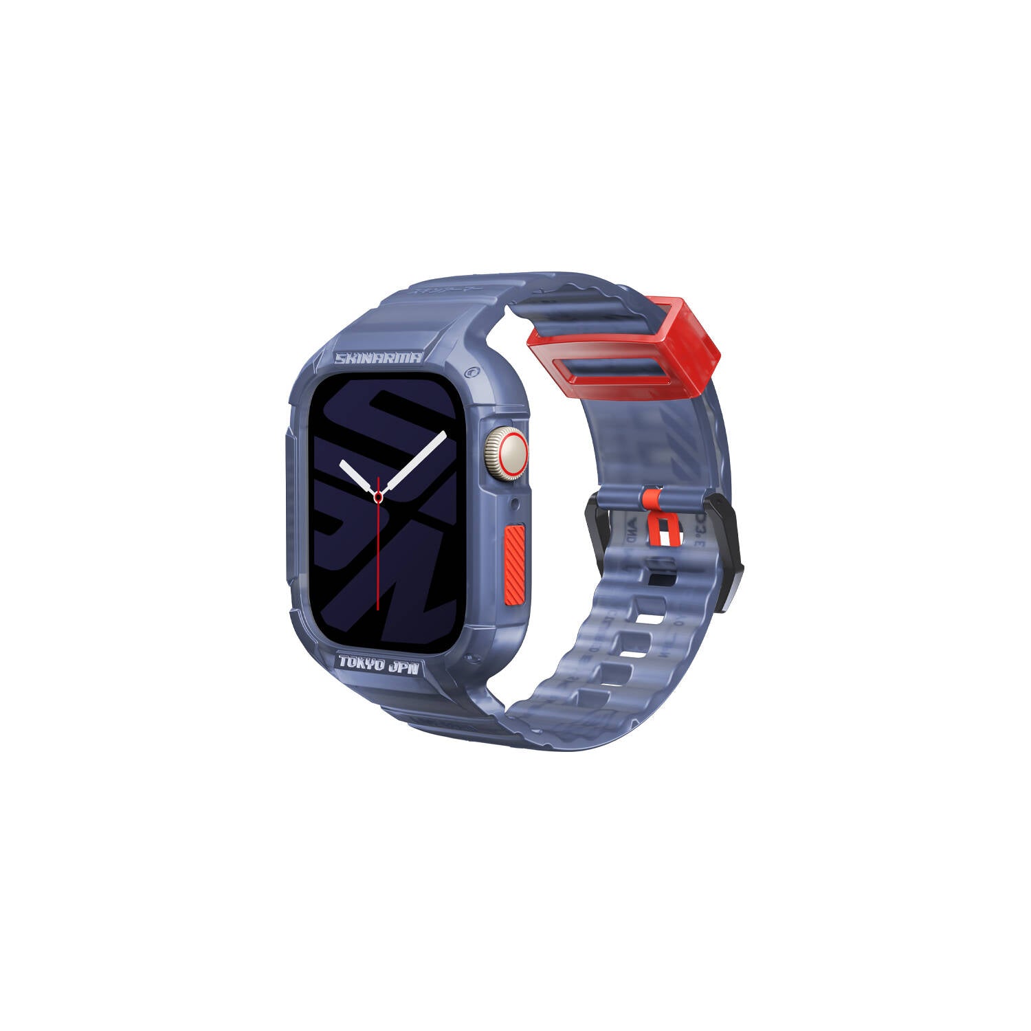 Watch 44mm SkinArma Saido Sert PC Kasa Koruyuculu Silikon Kordon Lacivert
