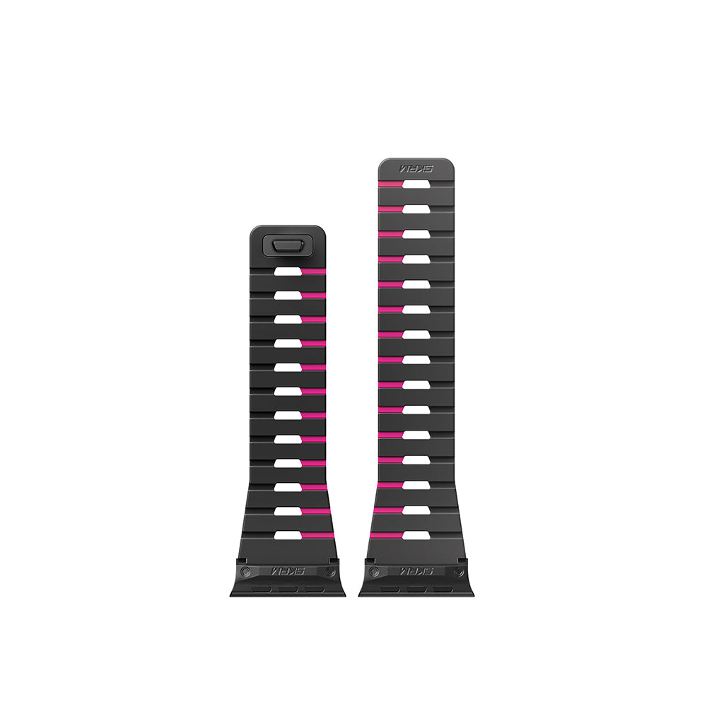 Apple Watch 7 41mm Skinarma Gemini Serisi TPU Magnetik Silikon Kordon Siyah-Pembe