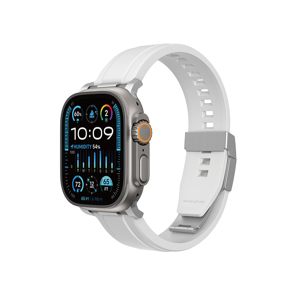 Apple Watch 7 45mm Amazingthing Titan Chrono Silikon Kordon Turuncu