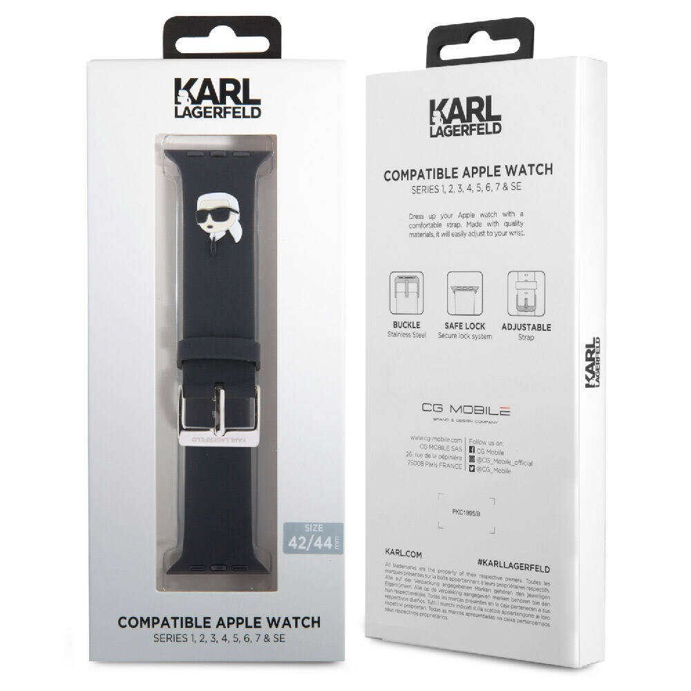 Watch 7 45mm Karl Lagerfeld Orjinal Lisanslı İkonik Karl Head Logolu Silikon Kordon Beyaz