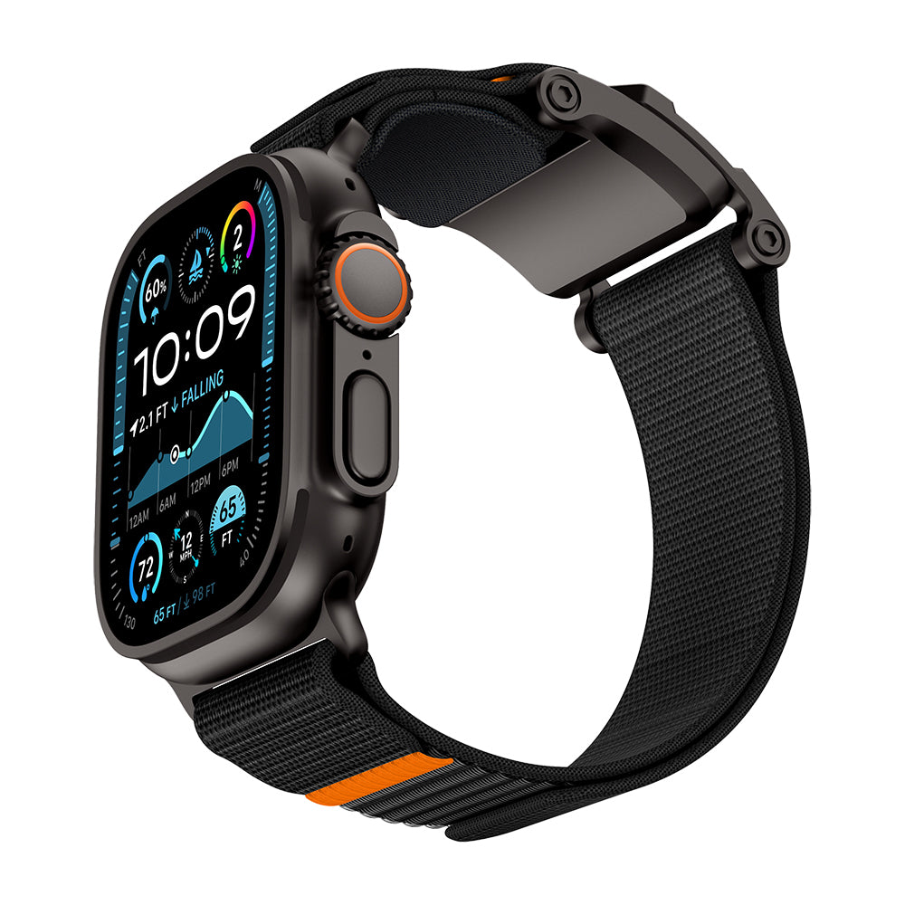 Apple Watch 7 45mm Mohseven iWatch Mecha Sport Hasır Kordon Siyah