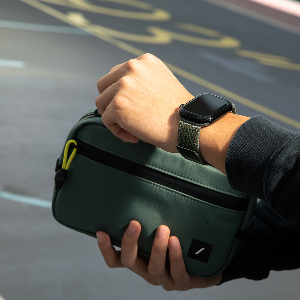Apple Watch 7 45mm Native Union Active Watch Loop Serisi Hasır Kordon Koyu Yeşil