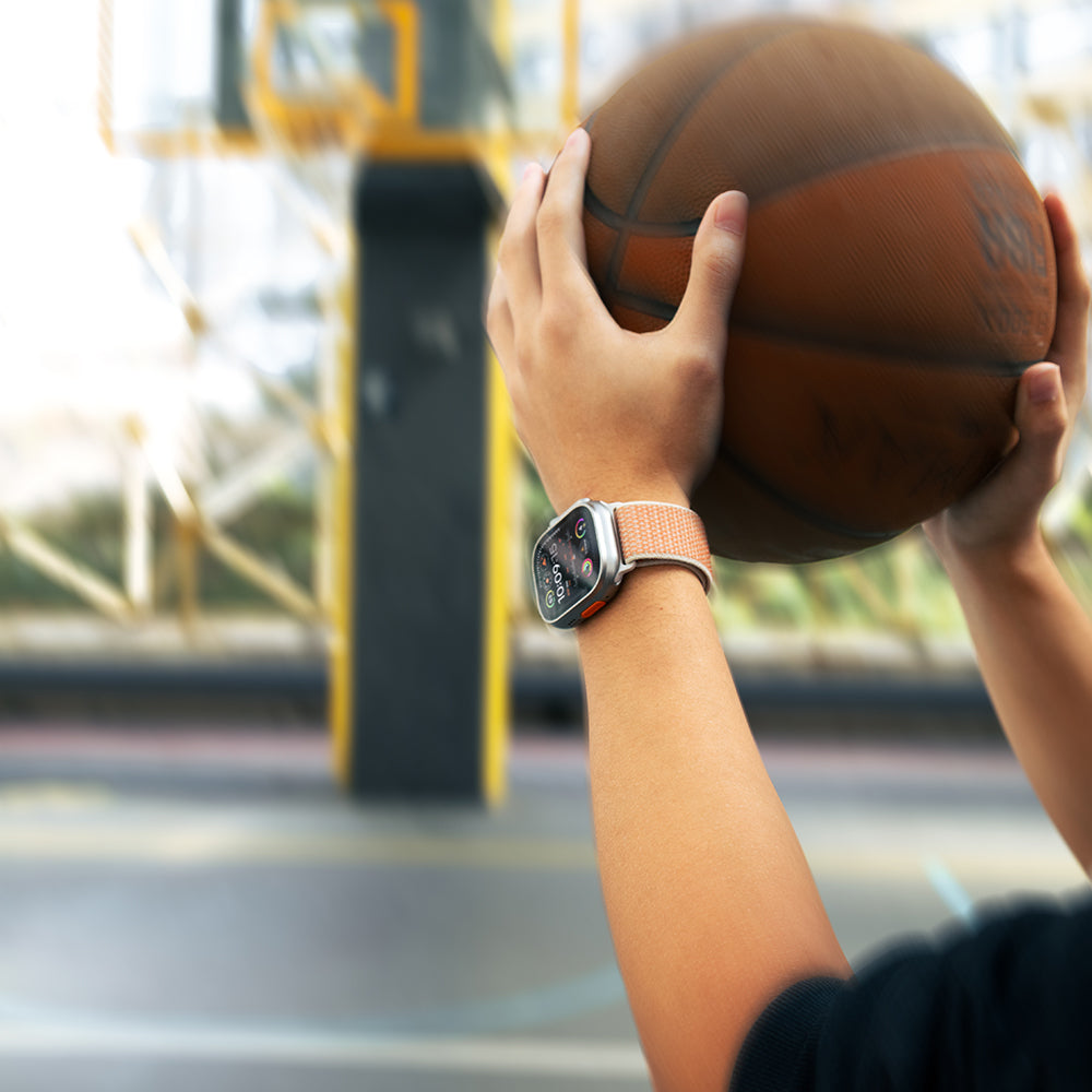 Apple Watch 7 45mm Native Union Active Watch Loop Serisi Hasır Kordon Turuncu