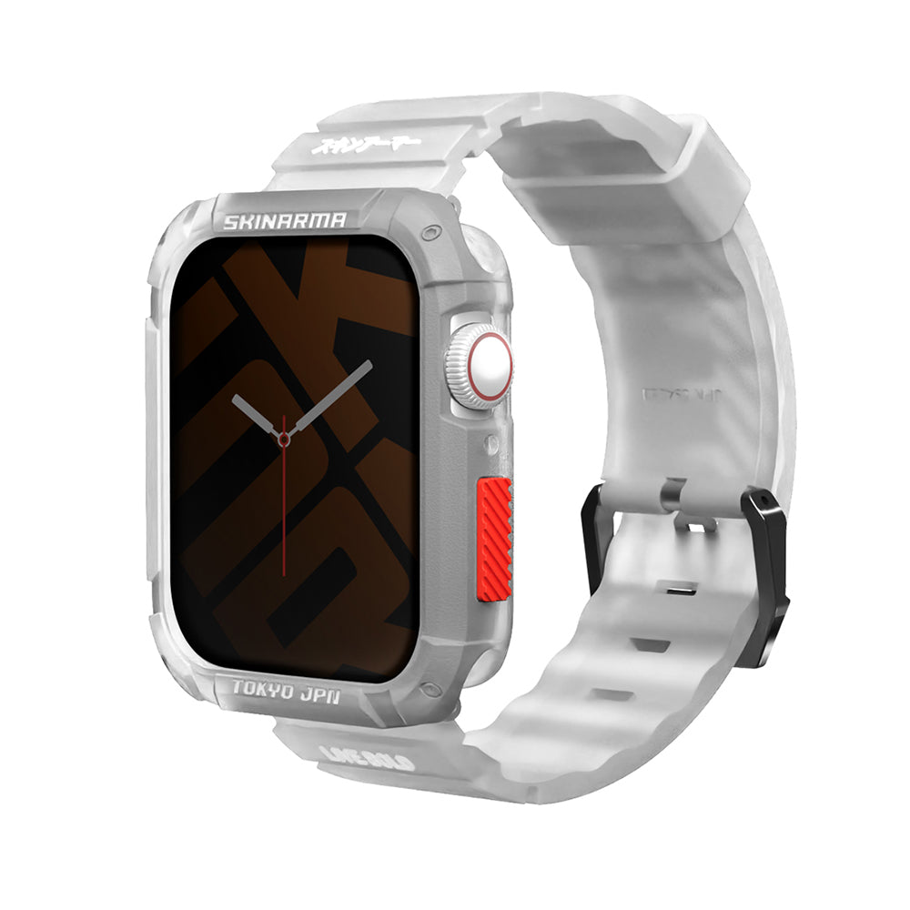Watch 7 45mm SkinArma Kurono Sert PC Kasa Koruyucu + Shokku Silikon Kordon Beyaz