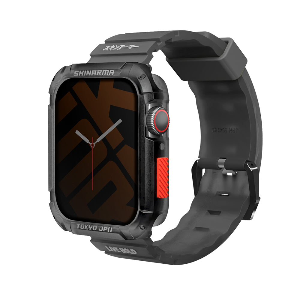 Watch 7 45mm SkinArma Kurono Sert PC Kasa Koruyucu + Shokku Silikon Kordon Füme