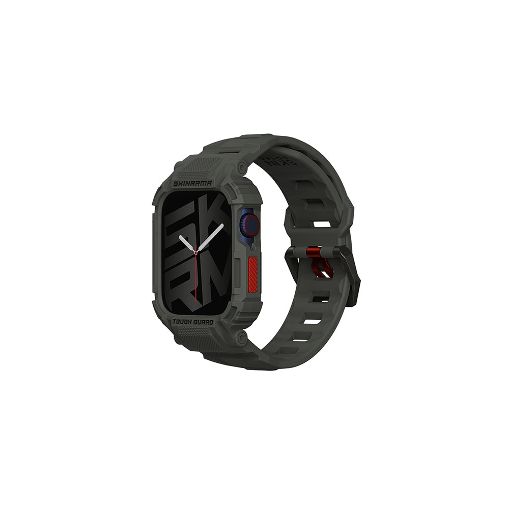Watch 7 45mm Skinarma Mecha 2in1 TPU Kasa Koruyucu + Silikon Kordon Yeşil
