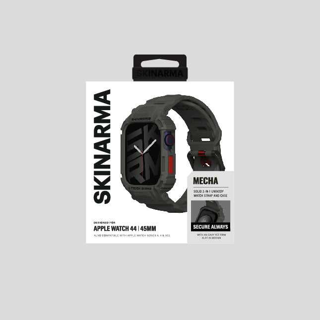 Watch 7 45mm Skinarma Mecha 2in1 TPU Kasa Koruyucu + Silikon Kordon Yeşil
