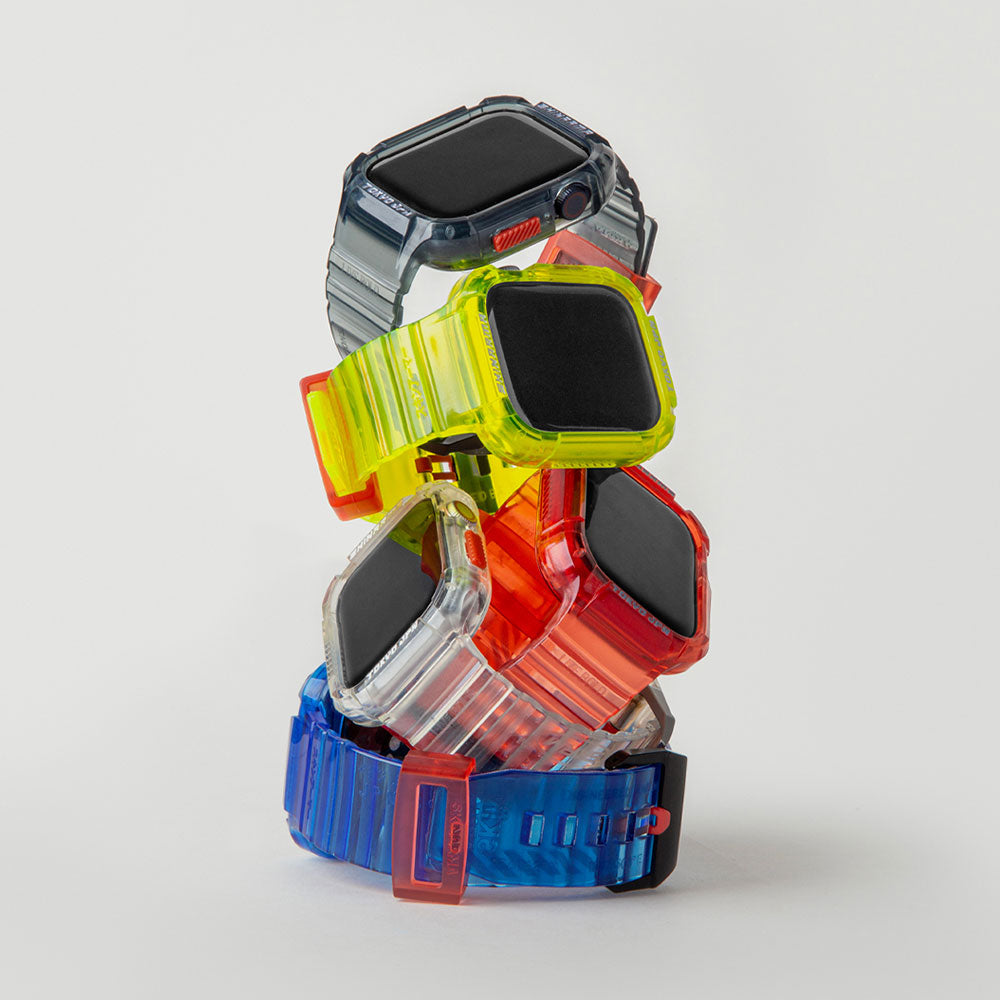 Watch 7 45mm SkinArma Saido Sert PC Kasa Koruyuculu Silikon Kordon Mavi