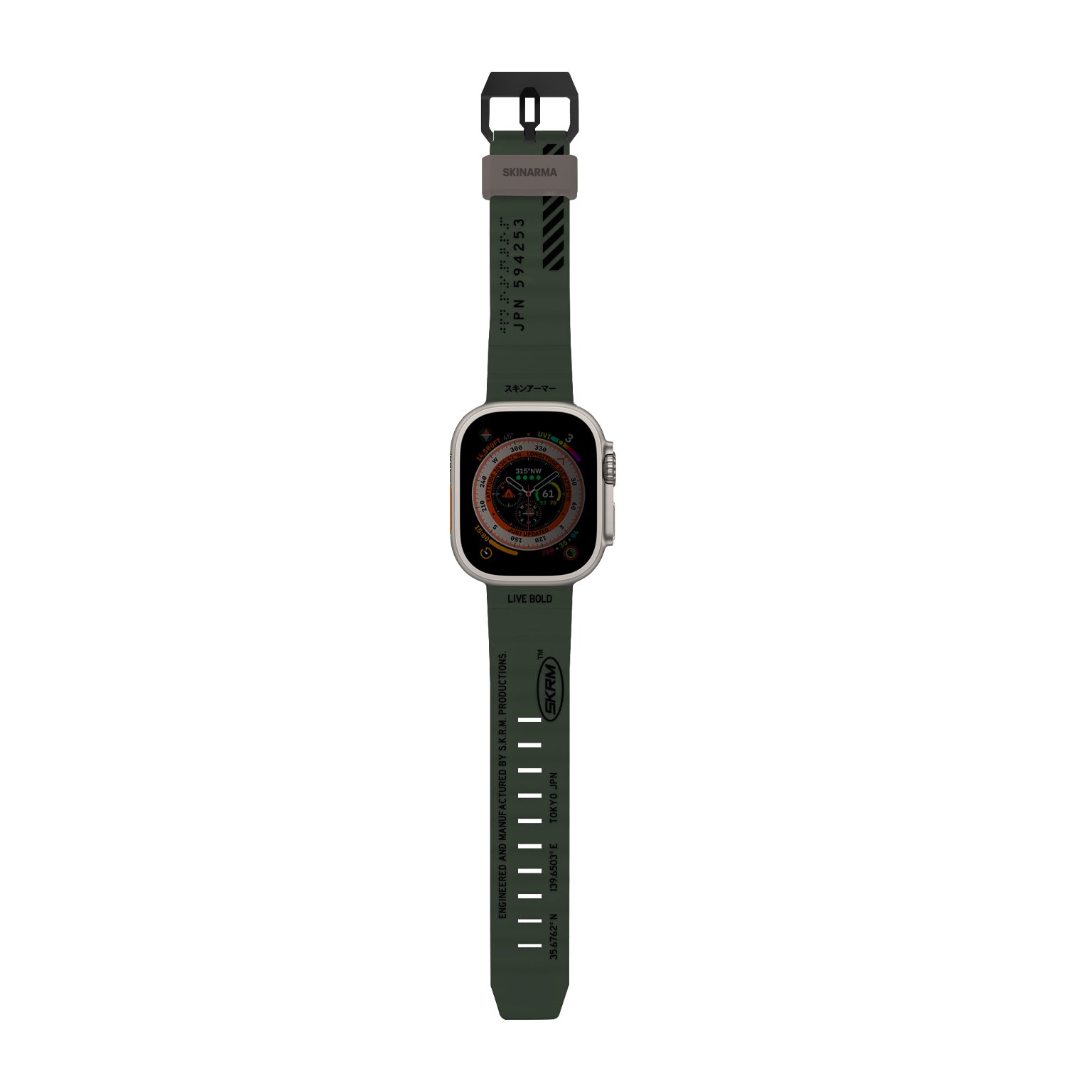 Watch 7 45mm SkinArma Shokku Silikon Kordon Dark Olive