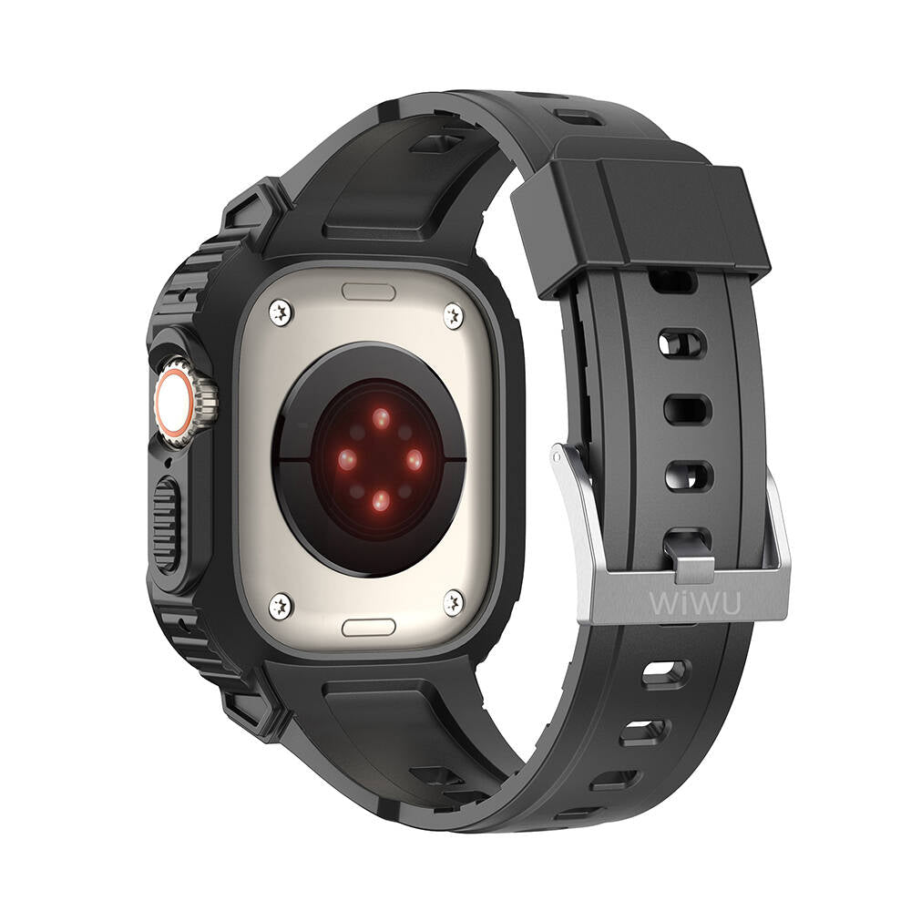 Watch 7 45mm Wiwu Wi-WB014 Armor Serisi 2in1 Sert PC Kasa Koruyuculu Silikon Kordon Yeşil