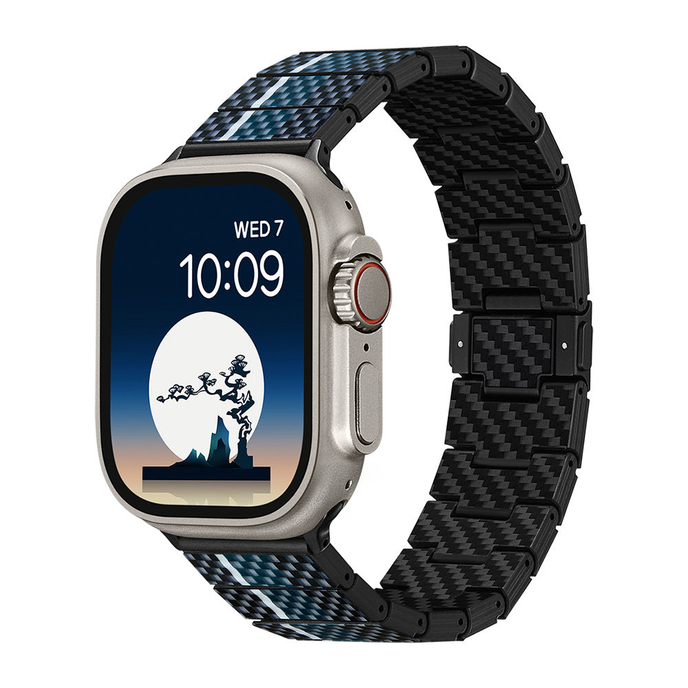Watch Serisi Uyumlu Aramid Fiber ve Karbon Fiber Pitaka Poetry of Things ChromaCarbon Serisi Moon Universal Kordon Siyah