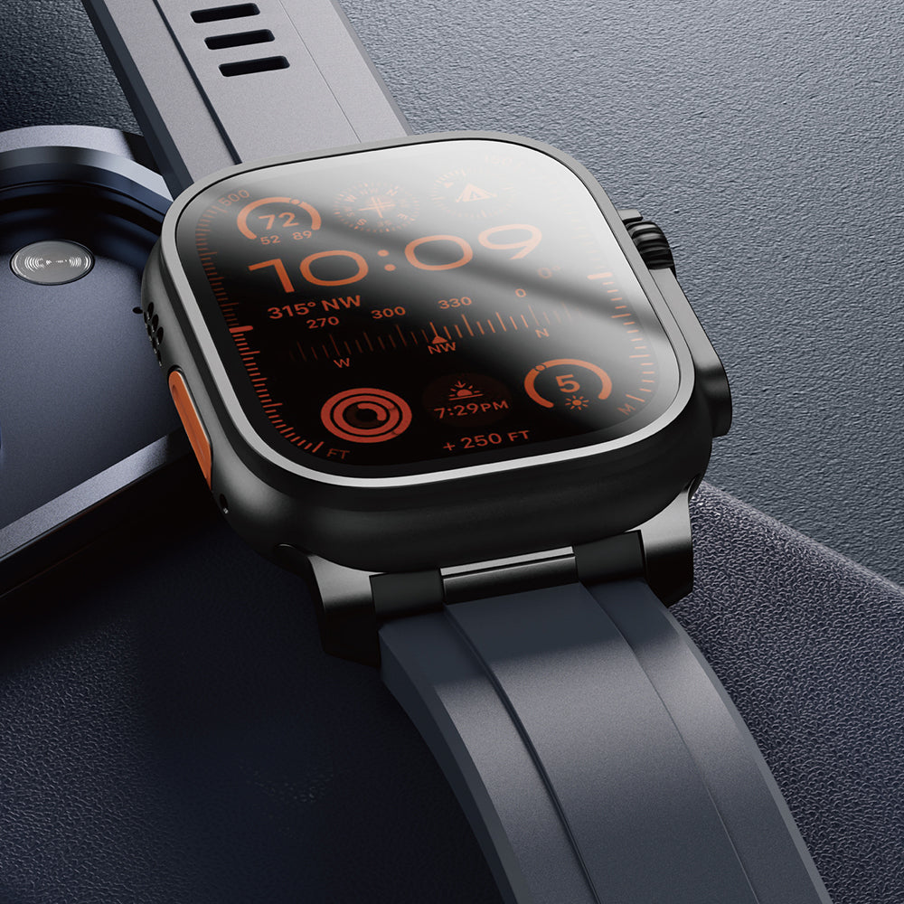 Apple Watch Ultra 49mm Amazingthing Titan Chrono Silikon Kordon Turuncu