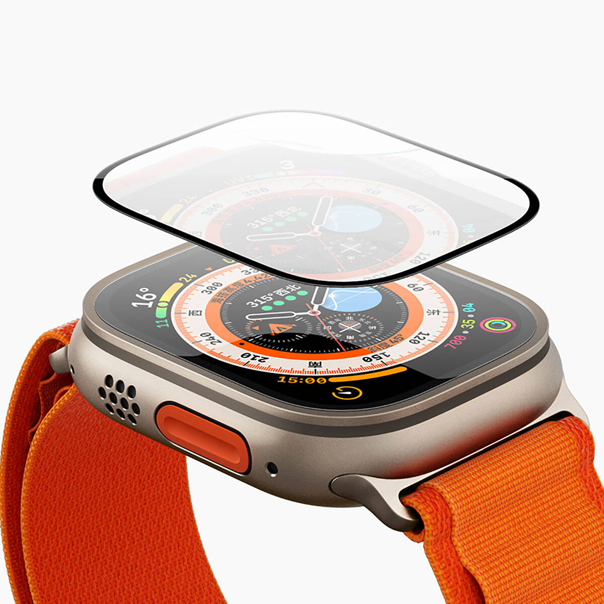 Watch Ultra 49mm Benks Anti-Reflective Kolay Uygulama Aparatlı Temperli Ekran Koruyucu Renksiz