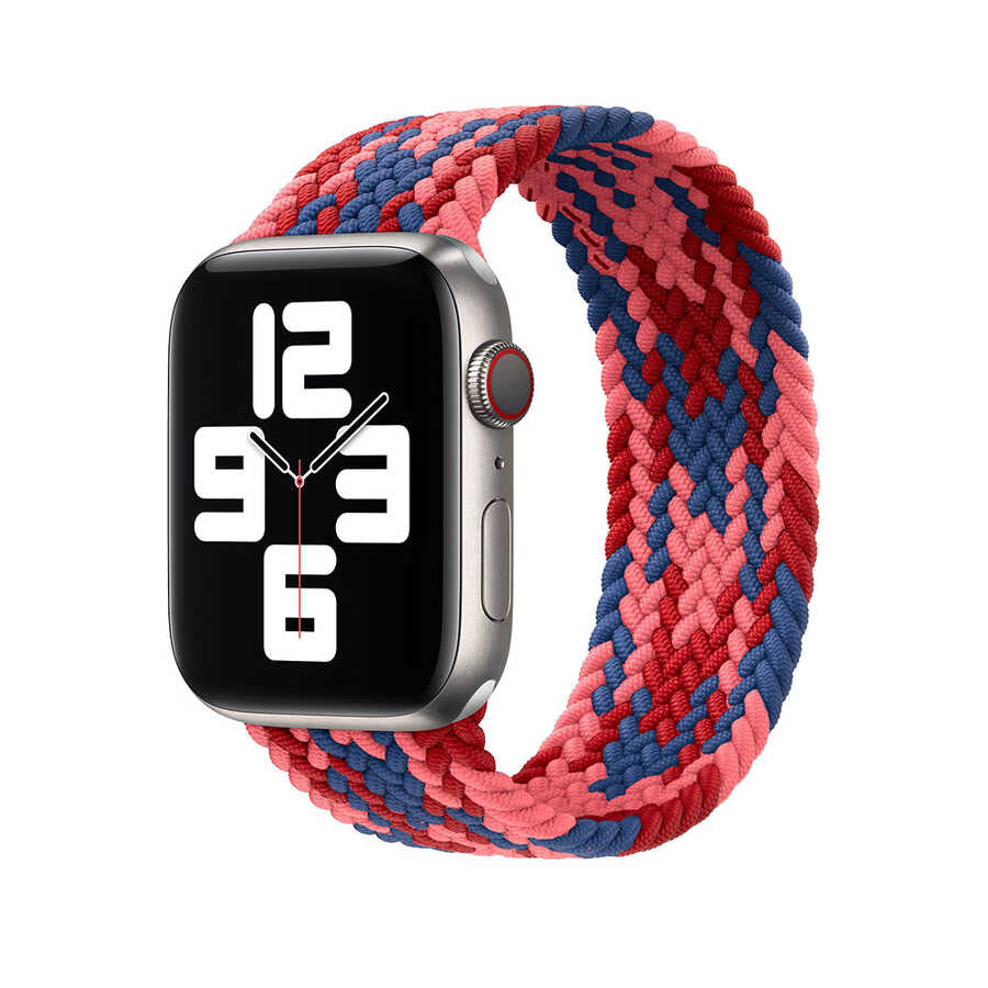 Watch Ultra 49mm Kordon Wiwu Braided Solo Loop Contrast Color Large Strap Kayış NO2