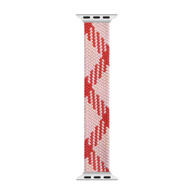 Apple Watch Ultra 49mm Kordon Wiwu Braided Solo Loop Contrast Color Small Strap Kayış NO3