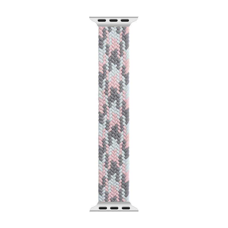 Apple Watch Ultra 49mm Kordon Wiwu Braided Solo Loop Contrast Color Small Strap Kayış NO4