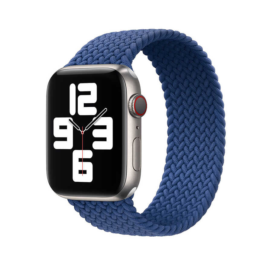 Watch Ultra 49mm Kordon Wiwu Braided Solo Loop Medium Strap Kayış Mavi