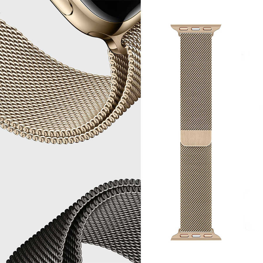 Watch Ultra 49mm Kordon Wiwu Minalo Metal Strap Kayış Gold