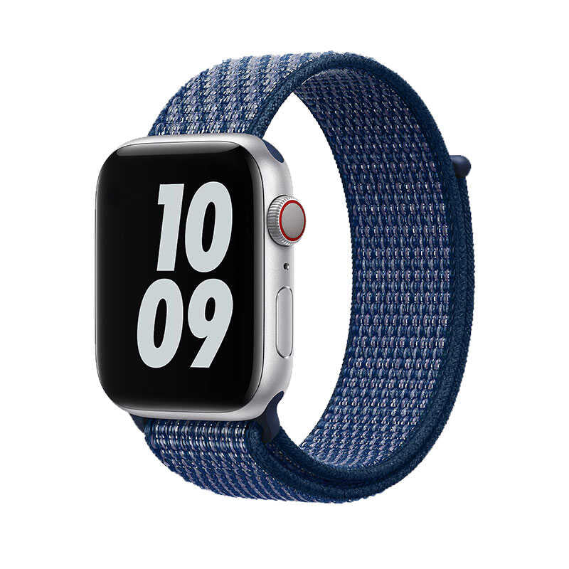 Watch Ultra 49mm Kordon Wiwu Sport Loop Hasır Strap Kayış Mavi
