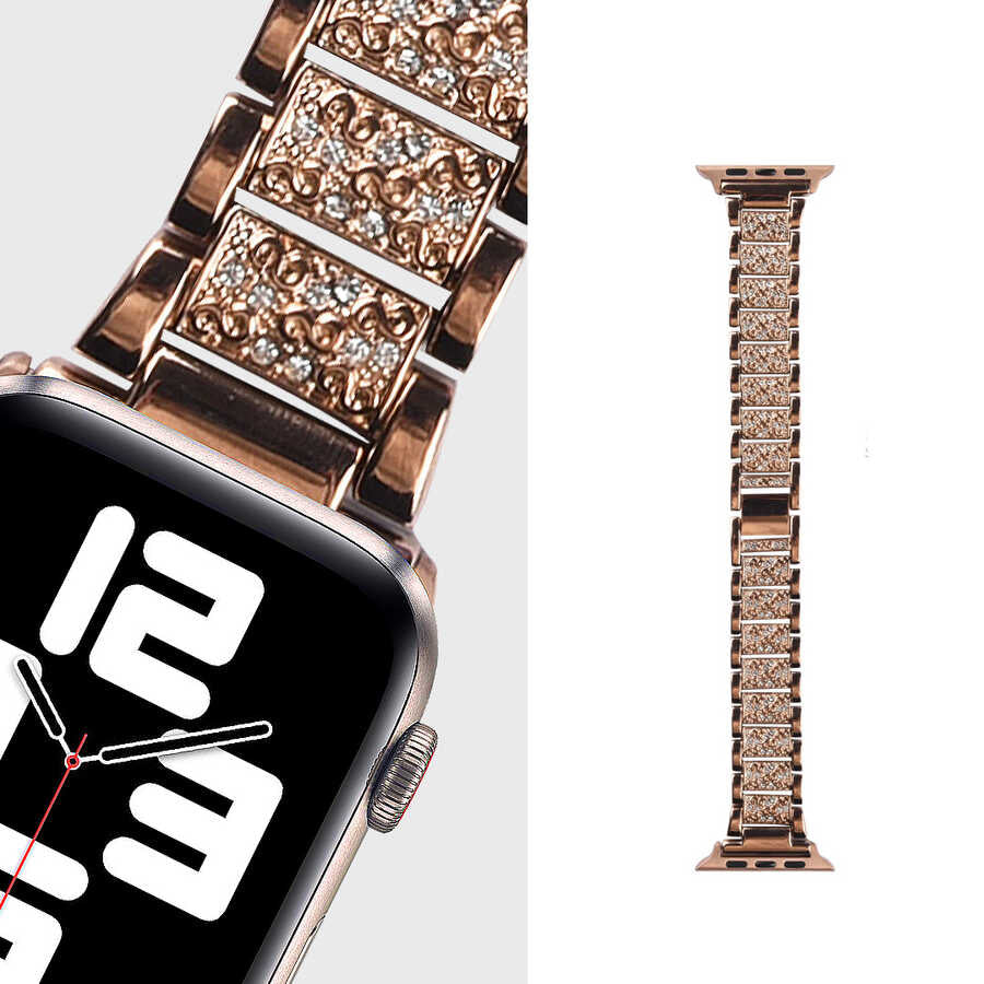 Watch Ultra 49mm Kordon Wiwu Three Beads Set Auger Metal Strap Kayış Siyah