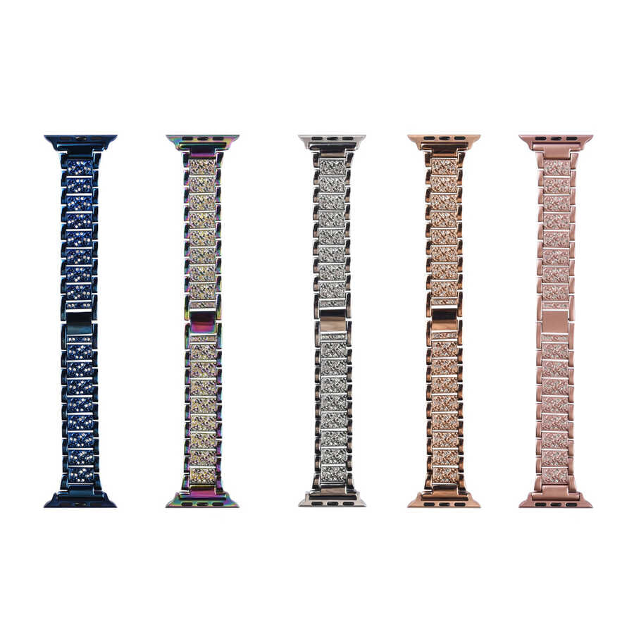 Watch Ultra 49mm Kordon Wiwu Three Beads Set Auger Metal Strap Kayış Siyah