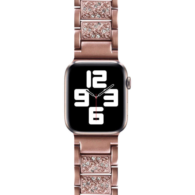 Watch Ultra 49mm Kordon Wiwu Three Beads Set Auger Metal Strap Kayış Siyah