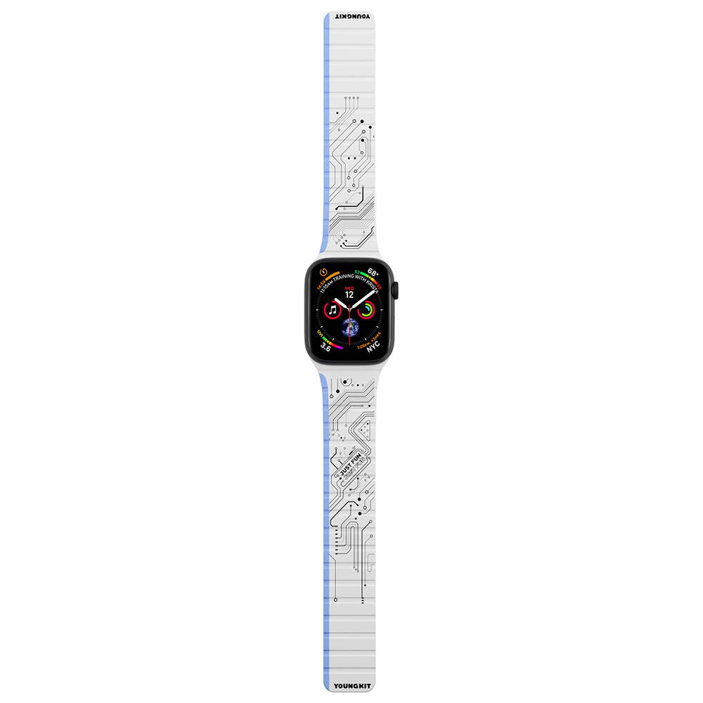 Watch Ultra 49mm Kordon Youngkit Technological Magnetik Tak Çıkar Silikon Strap Kayış Beyaz