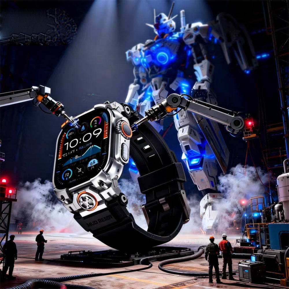 Apple Watch Ultra 49mm Mohseven iWatch Armor Silikon Kordon Siyah