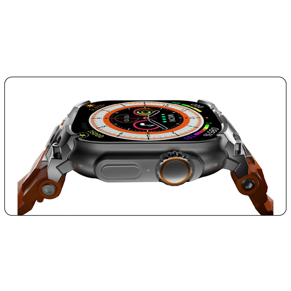 Apple Watch Ultra 49mm Mohseven iWatch Armor Silikon Kordon Titanyum-Yeşil