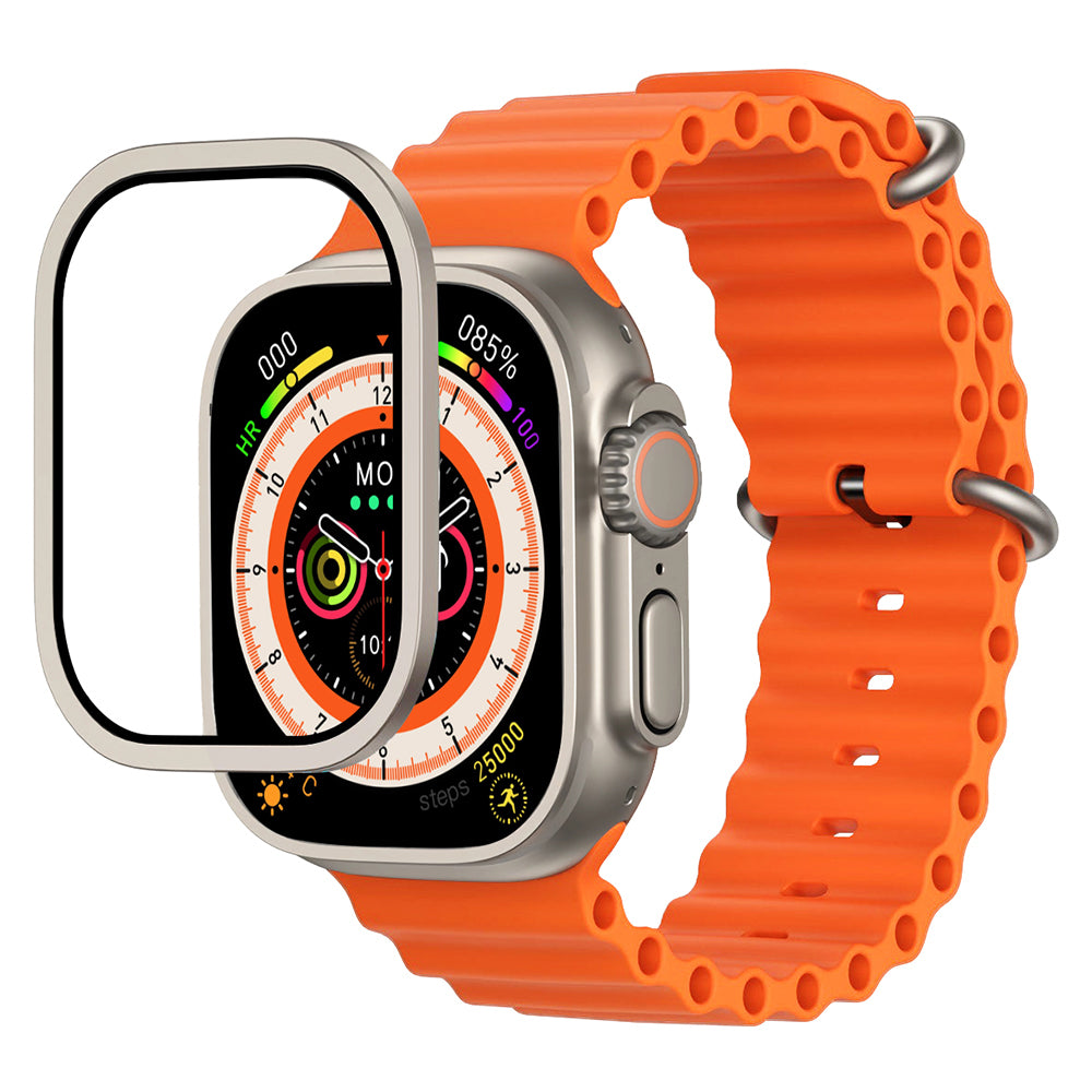 Apple Watch Ultra 49mm Mohseven iWatch Serisi Safir Akıllı Saat Temperli Cam Ekran Koruyucu Siyah