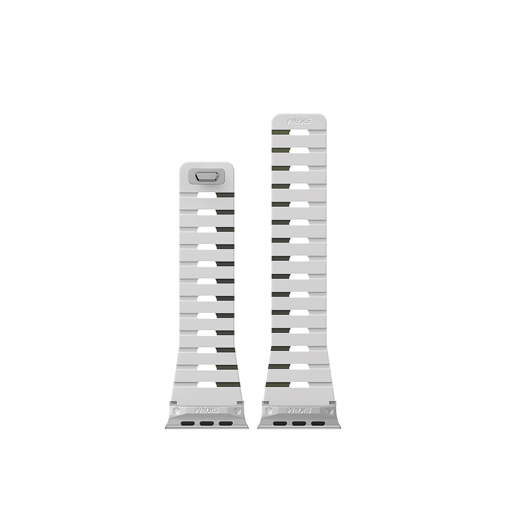 Apple Watch Ultra 49mm Skinarma Gemini Serisi TPU Magnetik Silikon Kordon Siyah-Turuncu
