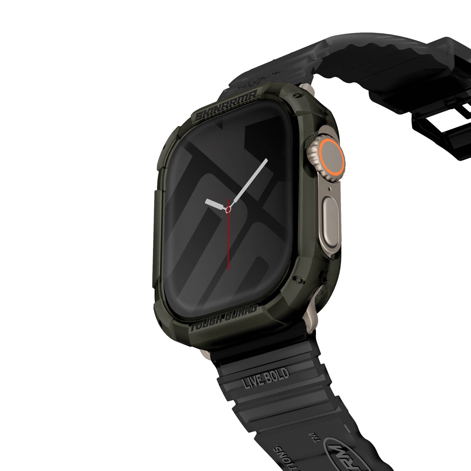 Watch Ultra 49mm SkinArma Kurono Buzlu Tasarım Sert PC Kasa Koruyucu Dark Olive