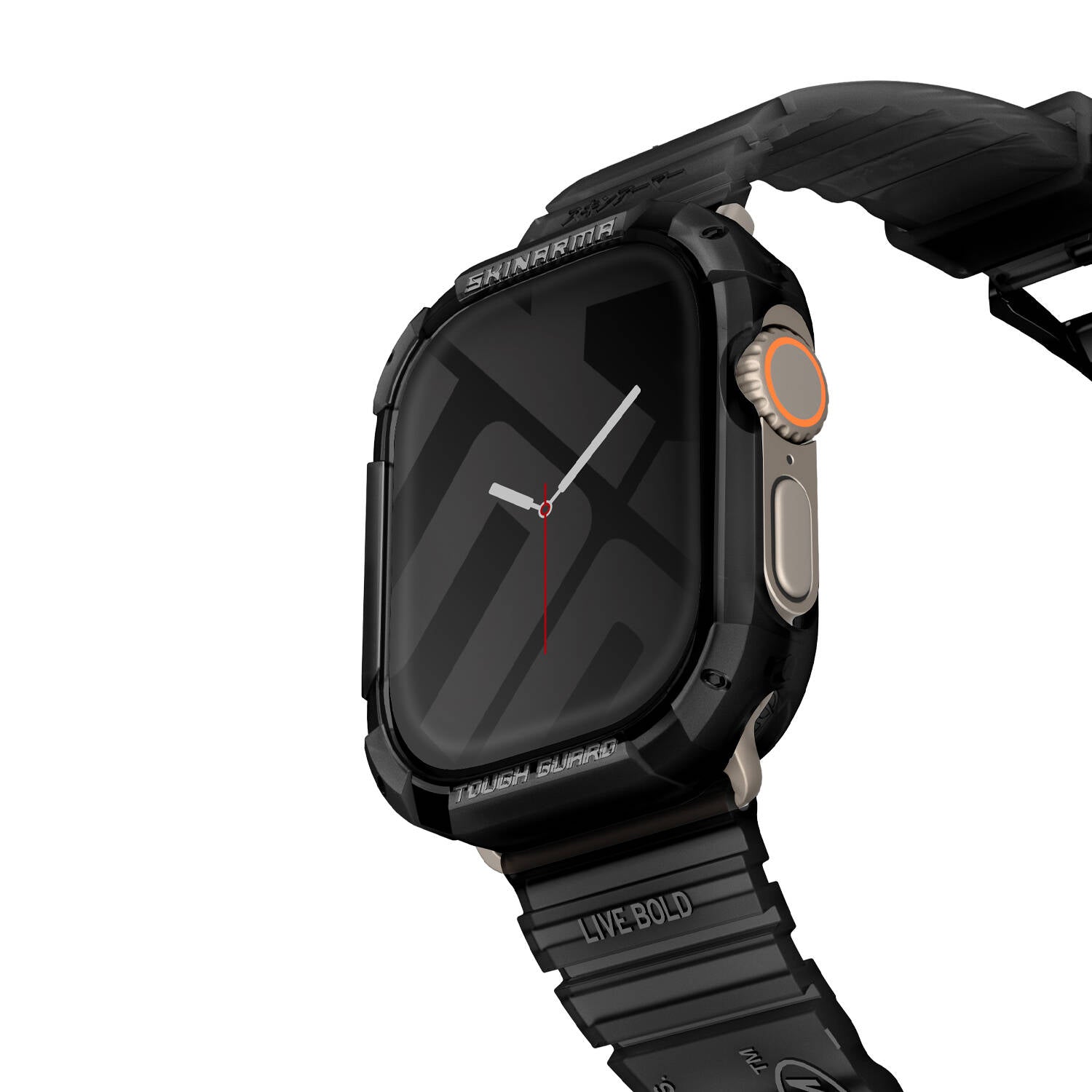 Watch Ultra 49mm SkinArma Kurono Buzlu Tasarım Sert PC Kasa Koruyucu Siyah