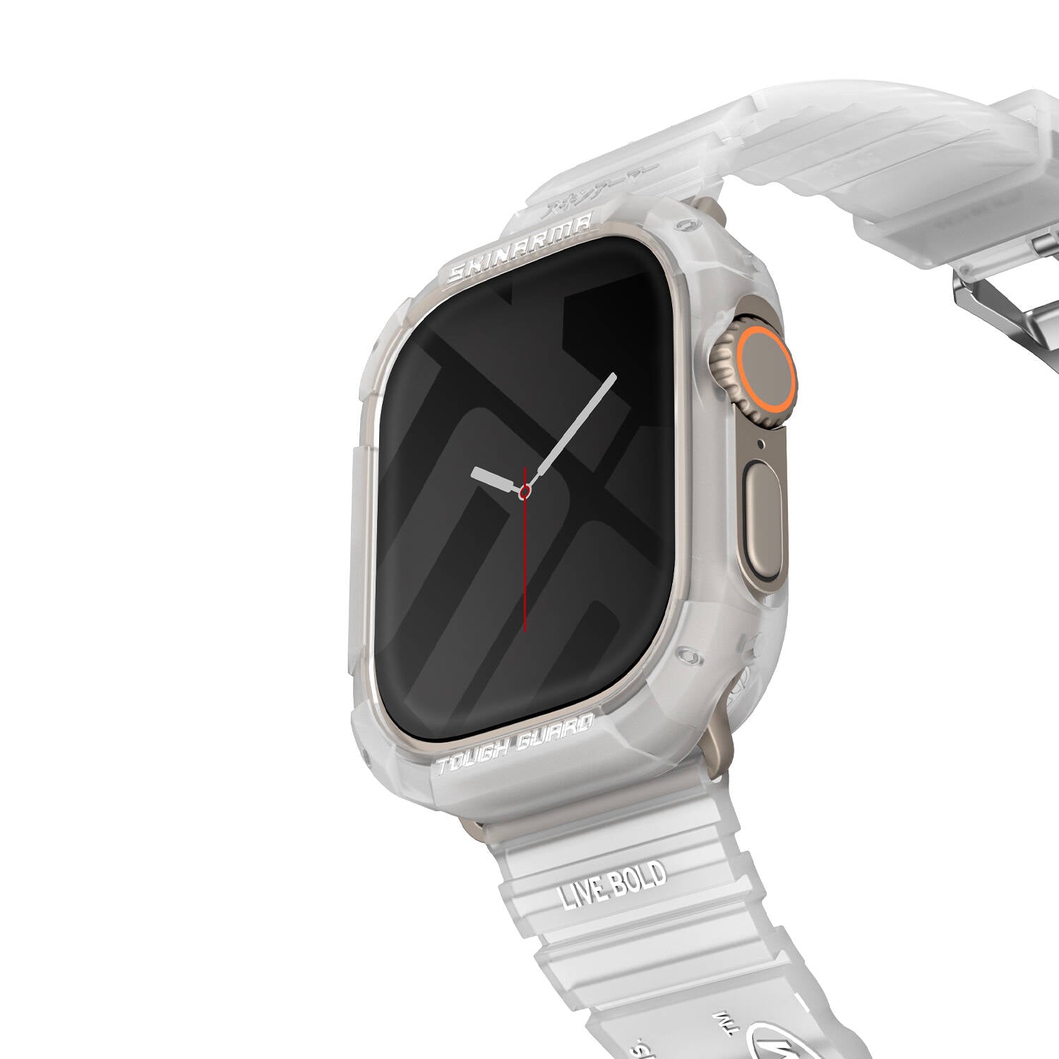Watch Ultra 49mm SkinArma Kurono Buzlu Tasarım Sert PC Kasa Koruyucu Beyaz