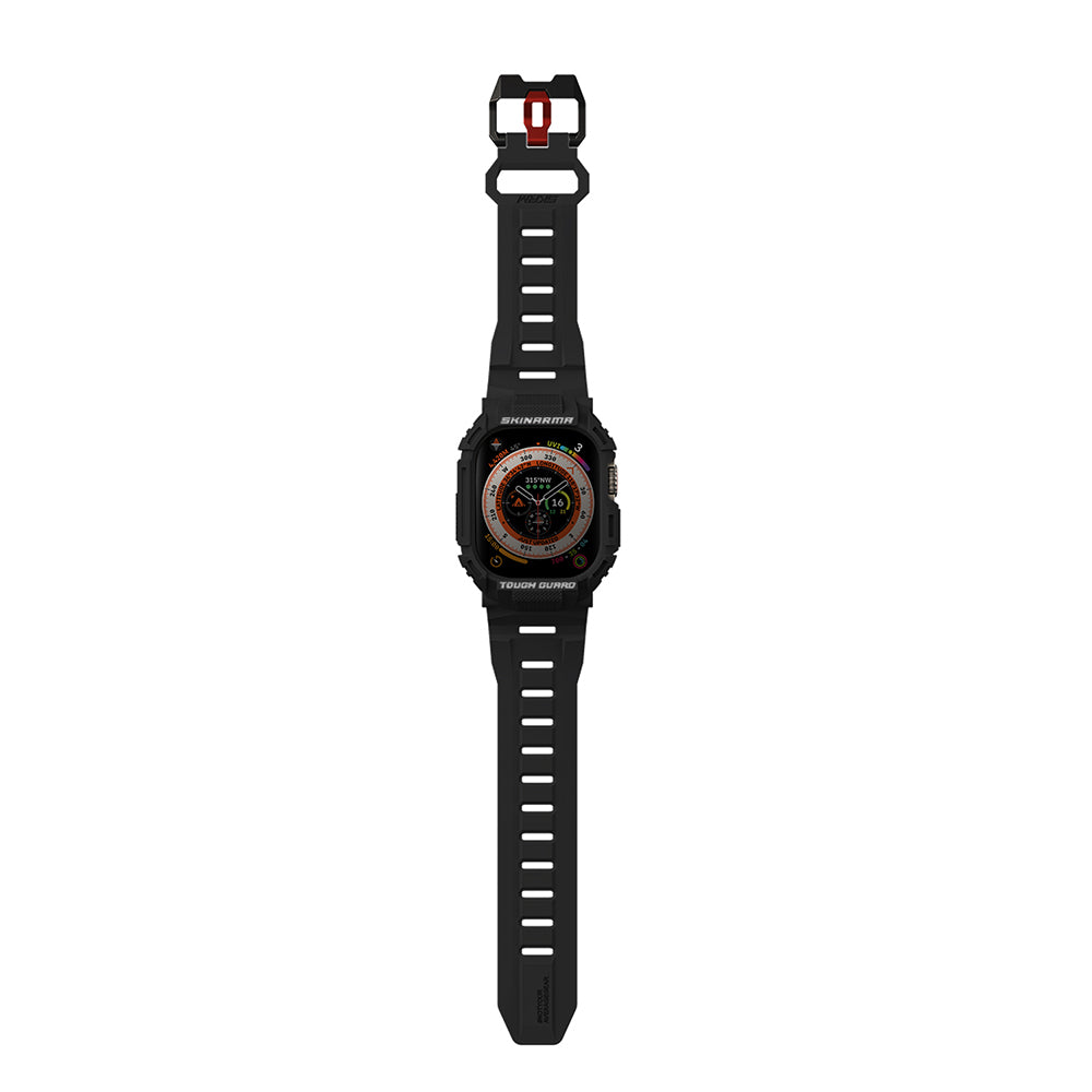 Watch Ultra 49mm Skinarma Mecha 2in1 TPU Kasa Koruyucu + Silikon Kordon Siyah