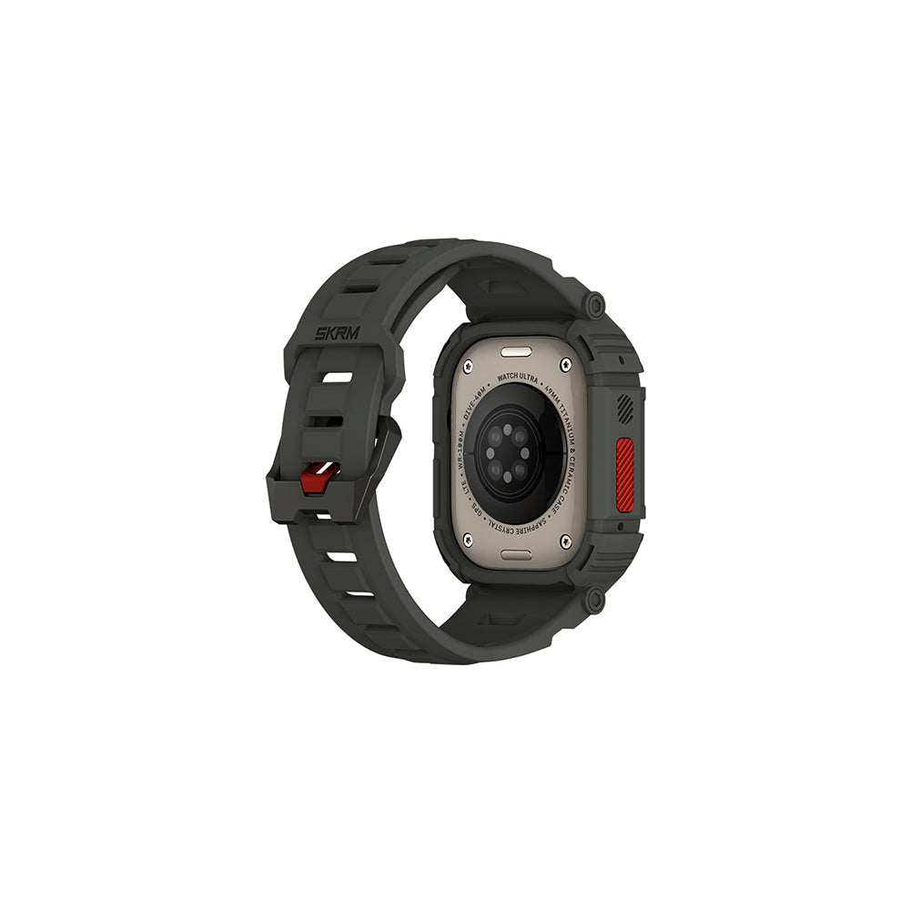 Watch Ultra 49mm Skinarma Mecha 2in1 TPU Kasa Koruyucu + Silikon Kordon Yeşil