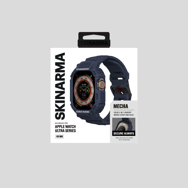 Watch Ultra 49mm Skinarma Mecha 2in1 TPU Kasa Koruyucu + Silikon Kordon Siyah