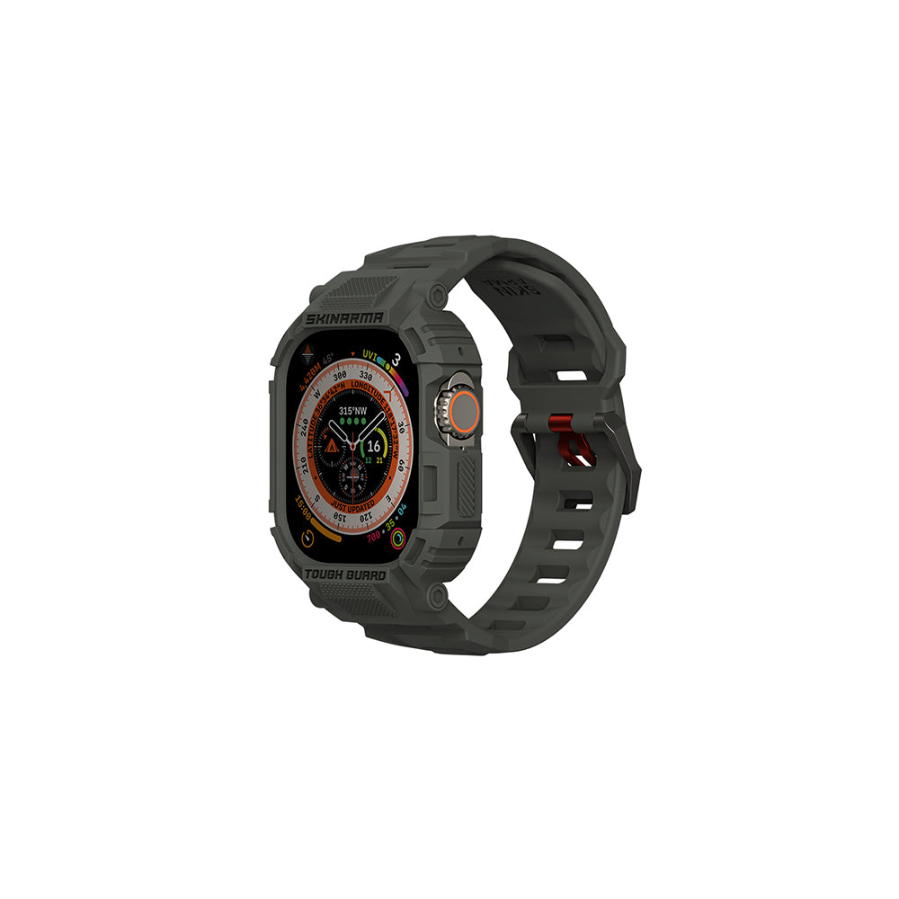 Watch Ultra 49mm Skinarma Mecha 2in1 TPU Kasa Koruyucu + Silikon Kordon Yeşil