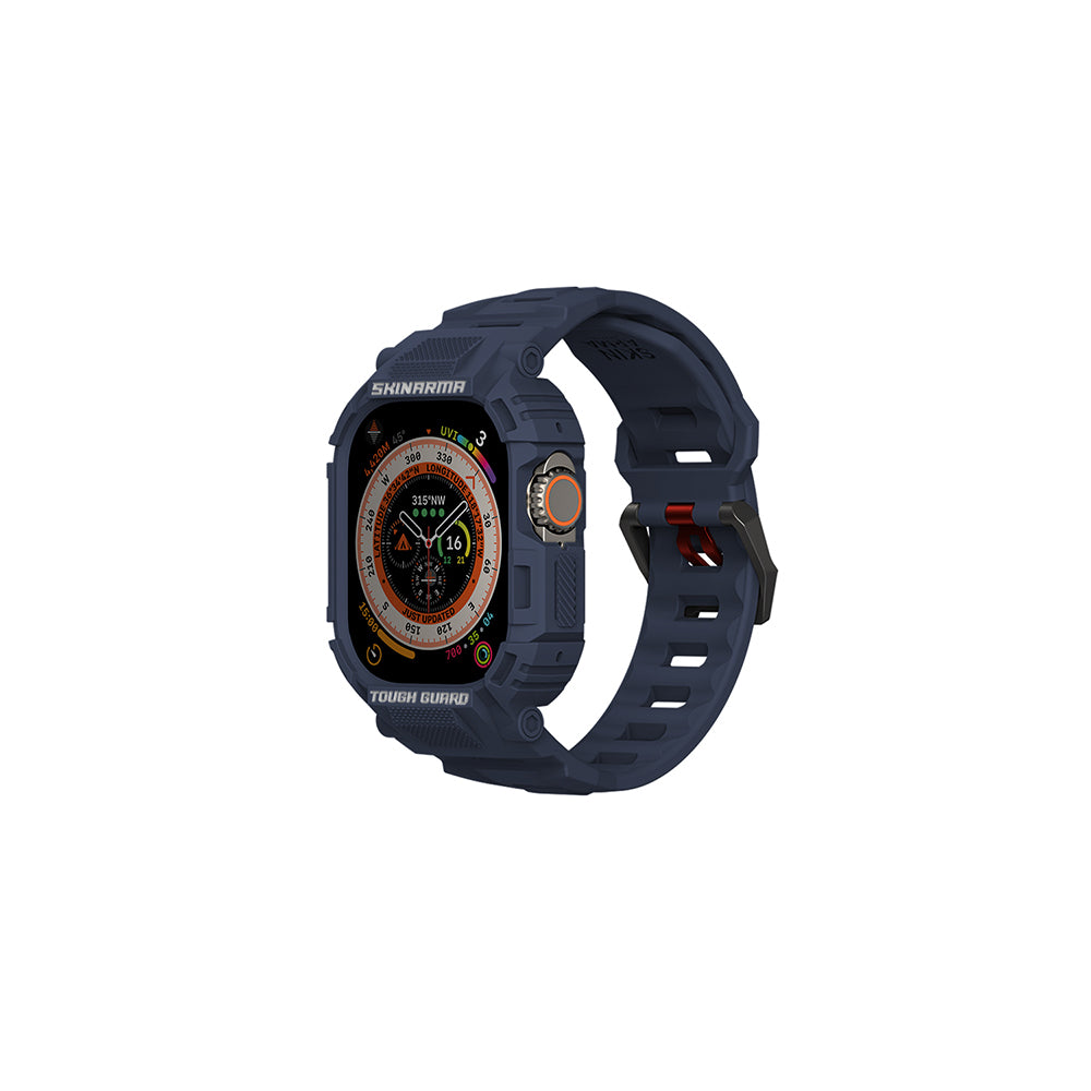 Watch Ultra 49mm Skinarma Mecha 2in1 TPU Kasa Koruyucu + Silikon Kordon Lacivert