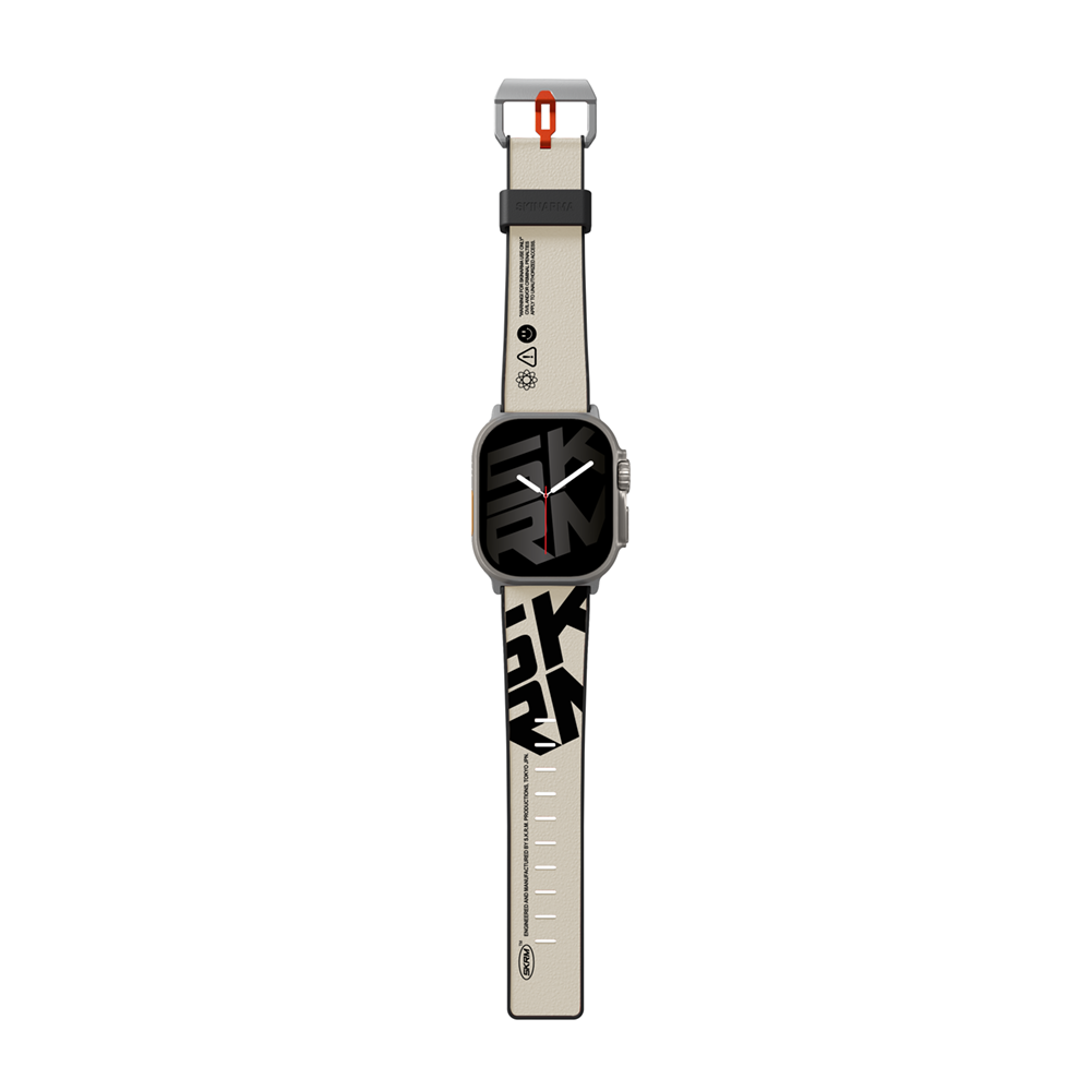 Watch Ultra 49mm SkinArma Spunk Serisi PU Deri Kordon Turuncu