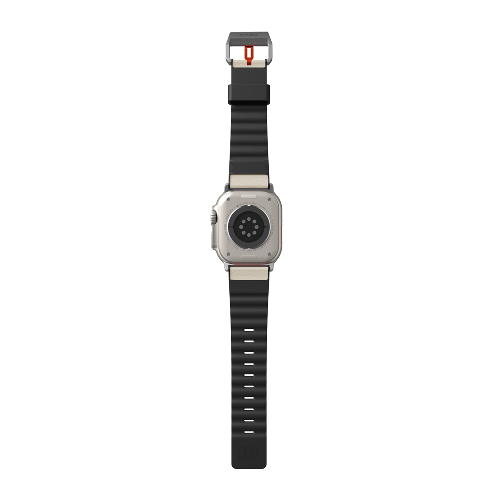 Watch Ultra 49mm SkinArma Spunk Serisi PU Deri Kordon Turuncu