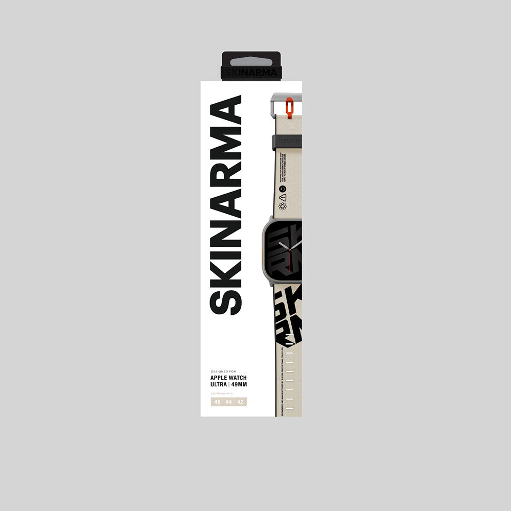 Watch Ultra 49mm SkinArma Spunk Serisi PU Deri Kordon Turuncu