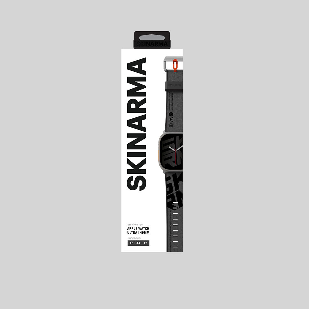 Watch Ultra 49mm SkinArma Spunk Serisi PU Deri Kordon Turuncu