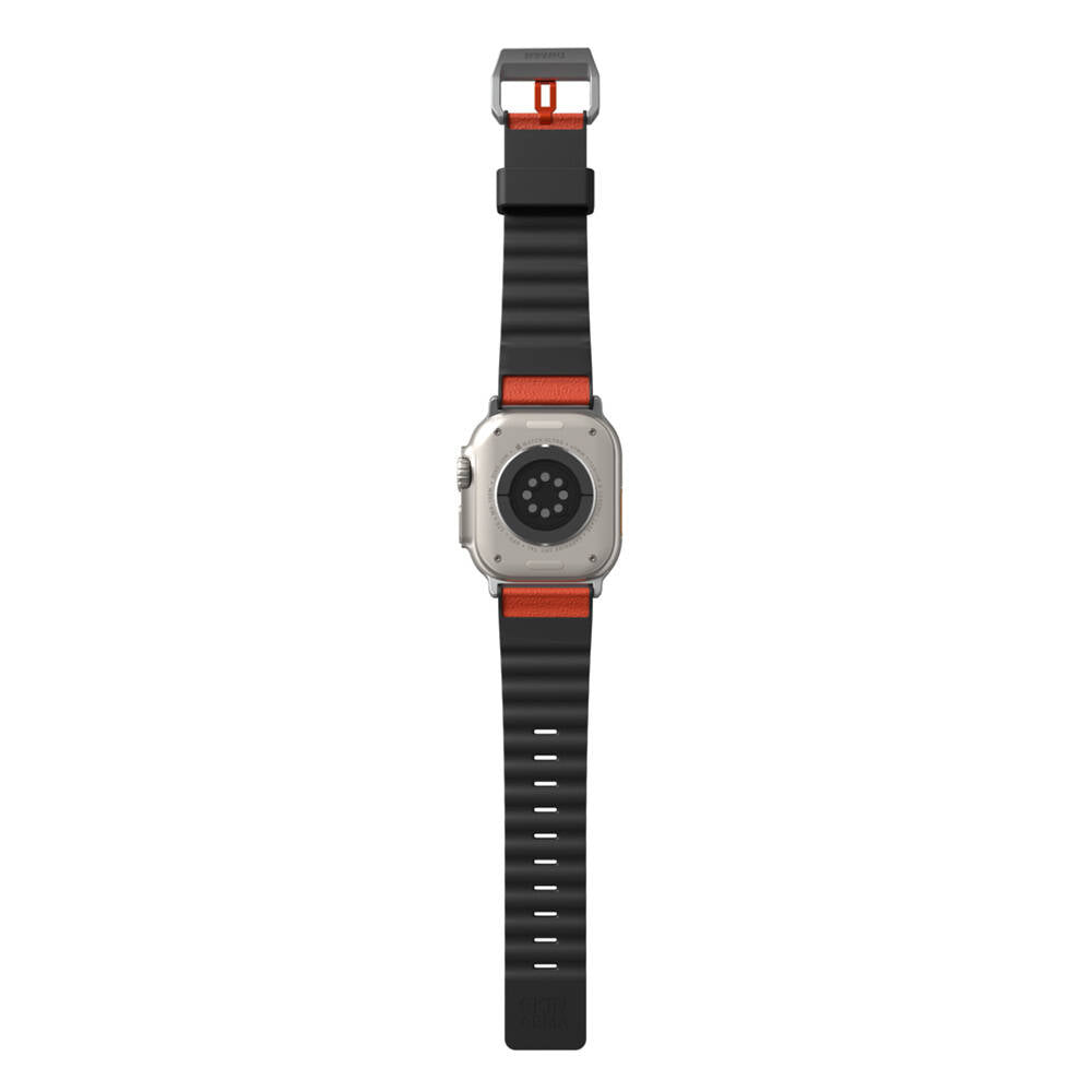 Watch Ultra 49mm SkinArma Spunk Serisi PU Deri Kordon Turuncu