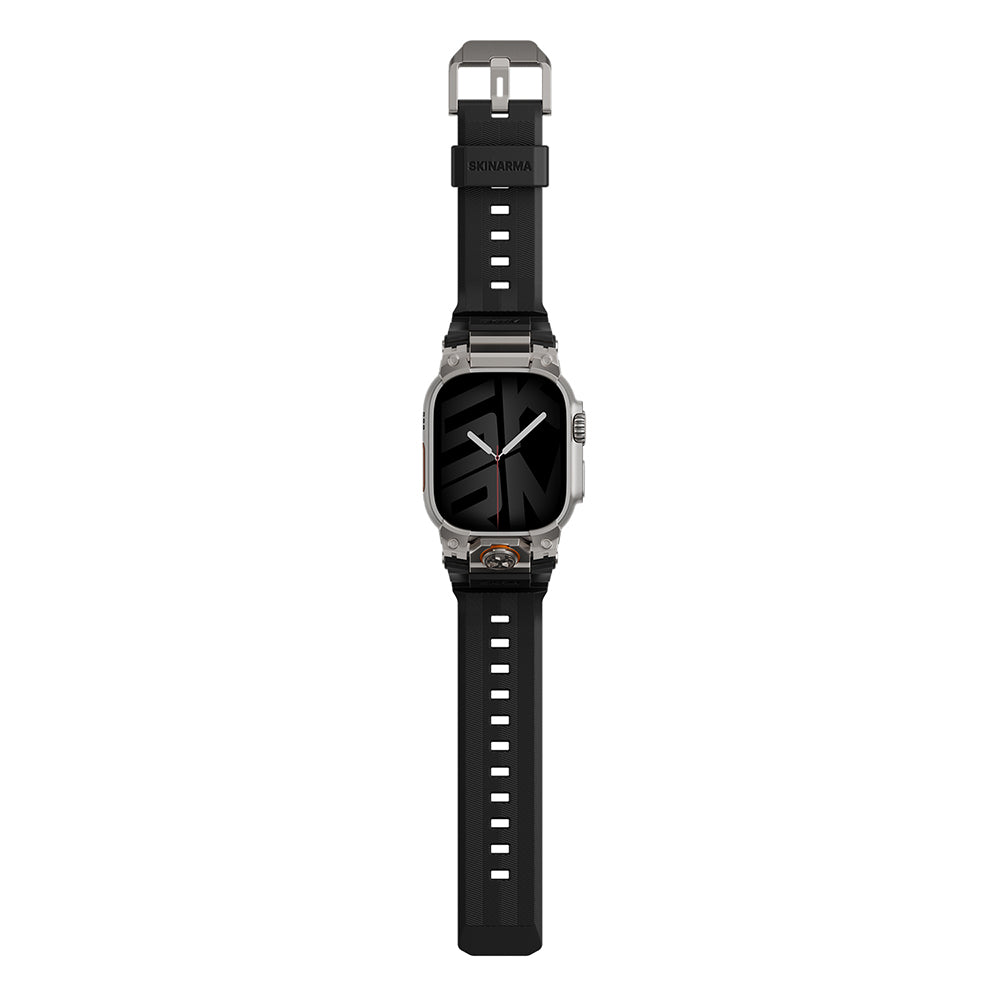 Apple Watch Ultra 49mm SkinArma Talon Serisi Suya Dayanıklı Silikon Kordon Siyah