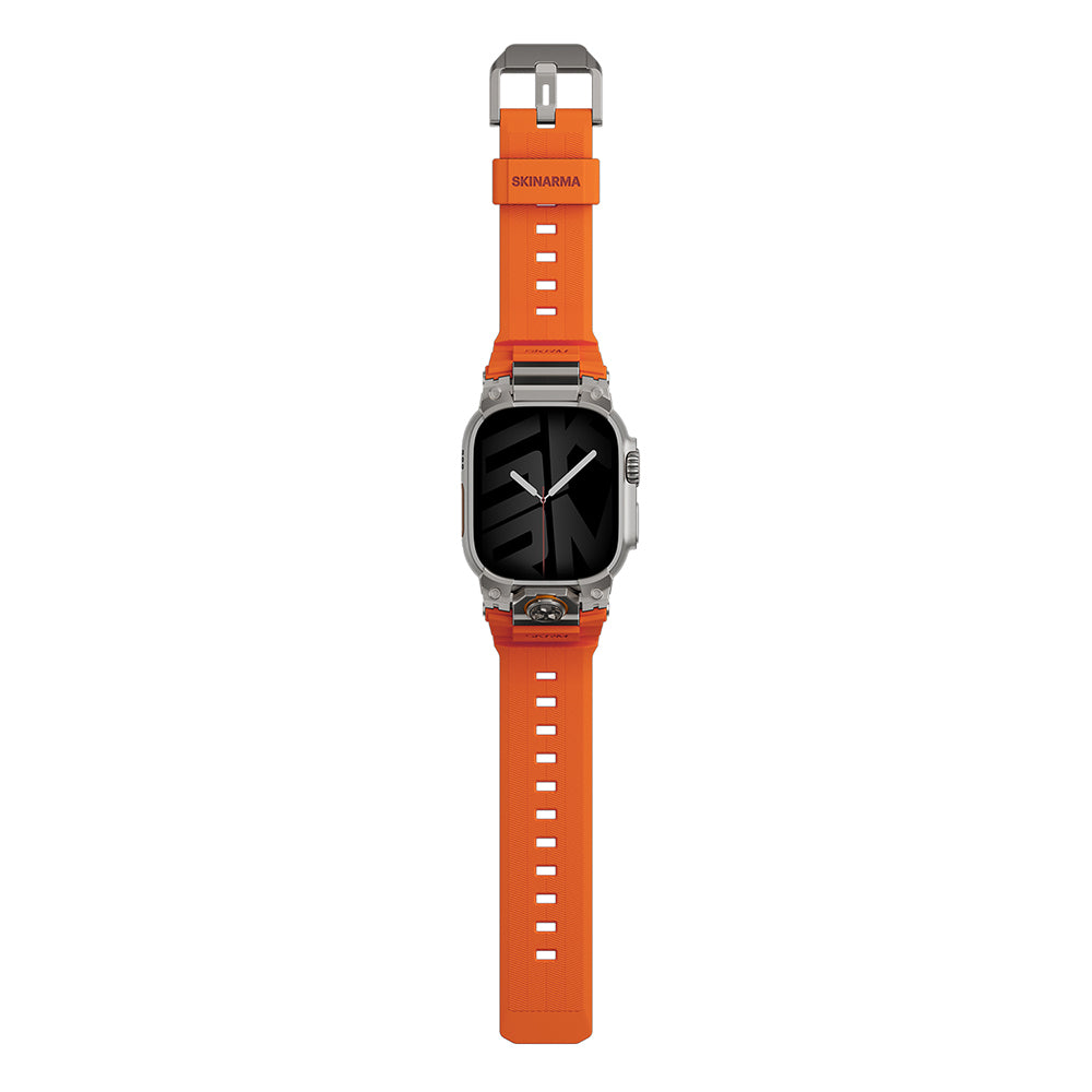 Apple Watch Ultra 49mm SkinArma Talon Serisi Suya Dayanıklı Silikon Kordon Turuncu