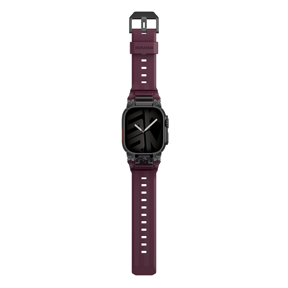 Apple Watch Ultra 49mm SkinArma Talon Serisi Suya Dayanıklı Silikon Kordon Bordo