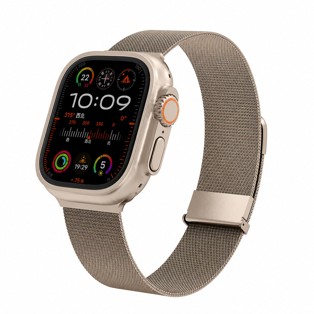 Apple Watch Ultra 49mm Wiwu MagFlex Secure Serisi Metal Kordon Gold