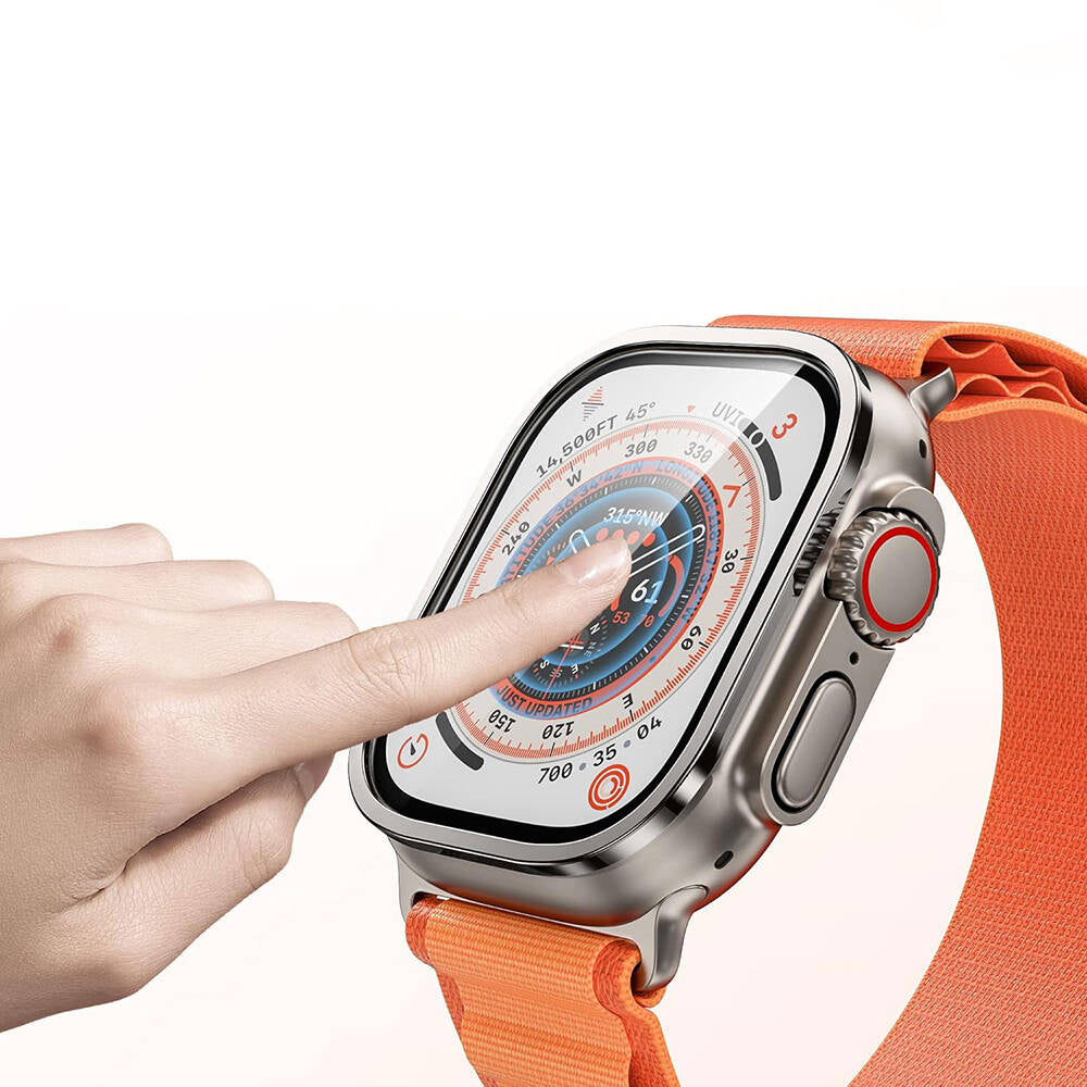 Watch Ultra 49mm Wiwu Wi-JD106 Easy Install Akıllı Saat Temperli Cam Ekran Koruyucu Siyah
