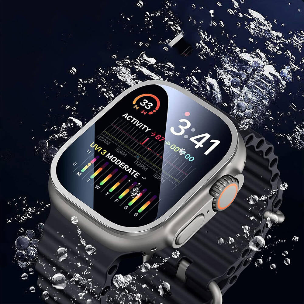 Watch Ultra 49mm Wiwu Wi-JD106 Easy Install Akıllı Saat Temperli Cam Ekran Koruyucu Gümüş